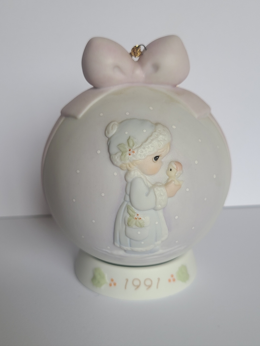 Vintage Precious Moments Ball Christmas Tree Ornament Collectible Figurine